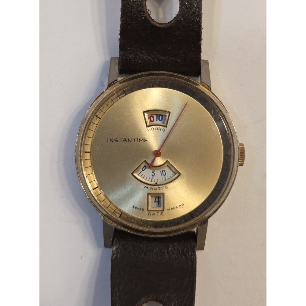 Retro 1960s Endura Instantime Jump Hour Manual Watch